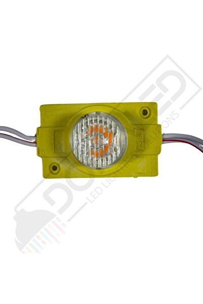 DORA LED 24 Volt Amber (Sarı)1,5 Watt Tekli Lensli 3030 Reklamcı Modül IP65 (10 Adet)