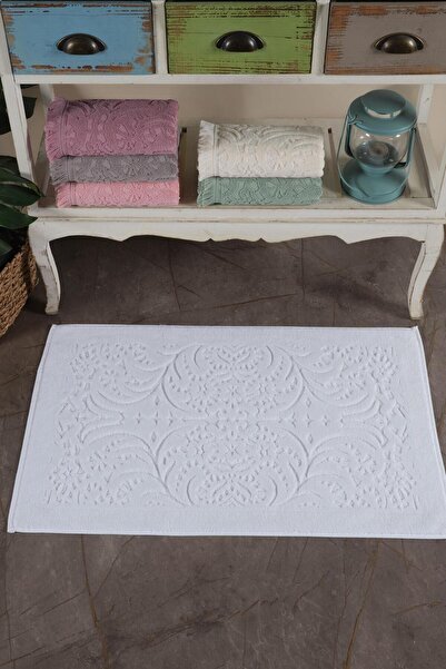 VAROL 2 Pieces Gramaged Jacquard Foot Towel Mat