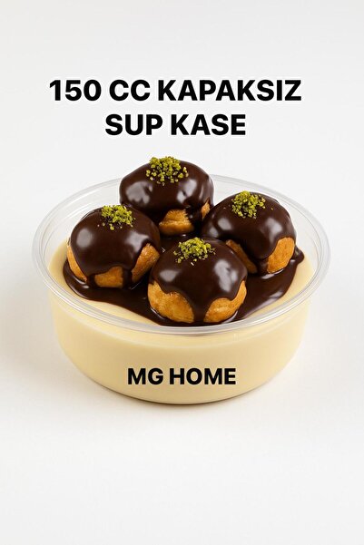 MG HOME 20 Adet 150 CC Plastik Kapaksız Sup Kase Pastane Cafe Puding Pasta Pr...