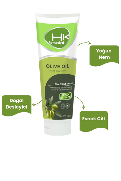 HK Remedy 250 ml Olive Cream - For Hand, Face and Body