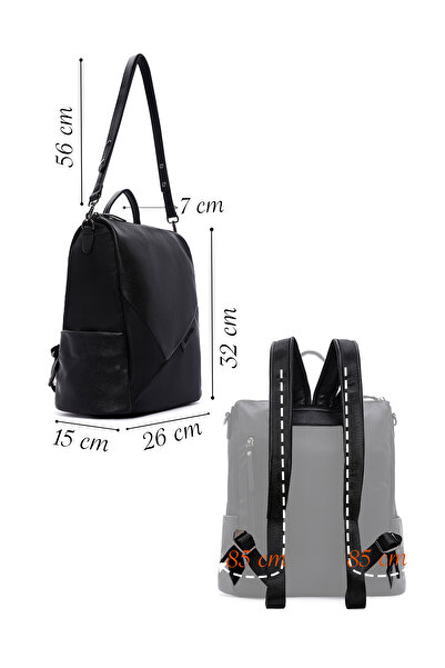 Derimod Women's Black Long Strap Casual Backpack 25Wbd250214