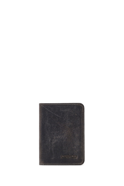 Derimod Men's Gray Leather Card Holder 000A2D3155Cr