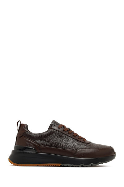 Derimod Men's Brown Lace-Up Thick Sole Leather Sneaker 25Wfd611714