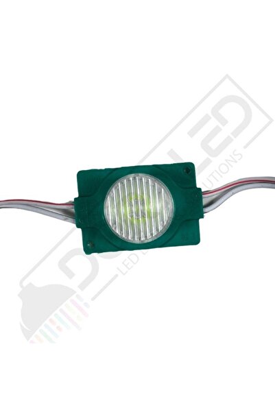 DORA LED 12 Volt Yeşil 1,5 Watt Tekli Lensli Mercekli Reklamcı Modül IP65 (10...
