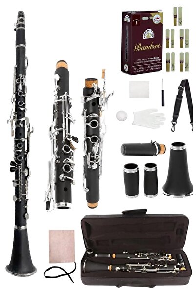 müzikhane Sol Klarnet 4 Yüzük Amati Stil Klarnet ,klarnet Standı Ve 10 Adet Bandore 1 No Kamış