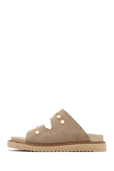 Derimod Women's Mink Suede Leather Slippers 25Sfd180810