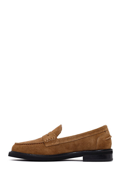 Derimod Women's Mink Suede Leather Masculine Loafer 25Afd260310