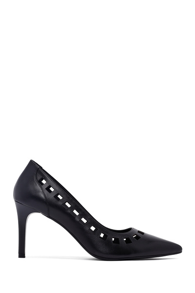Derimod Women's Black Thin Heeled Leather Stiletto 25Afd162518