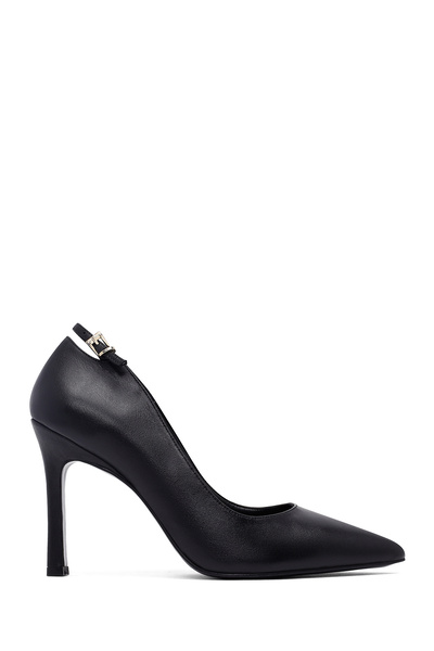 Derimod Women's Black Thin Heeled Leather Stiletto 25Afd162418