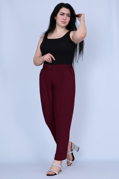 Elaxi Elastic Waist Dabıl Fabric Pants