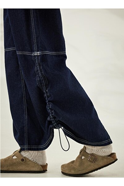 september island Dark Navy Blue Y2k Cargo Long Maxi Skirt