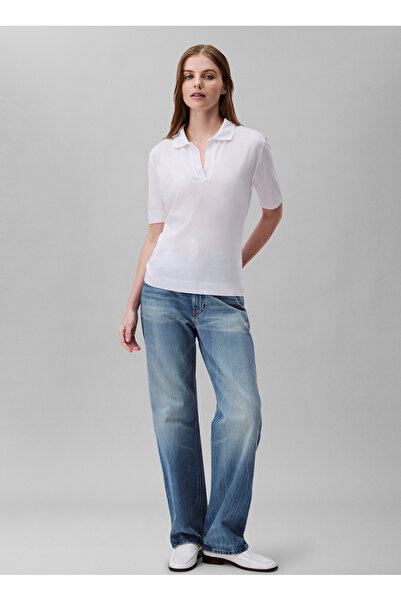 Calvin Klein Gömlek Yaka Düz Beyaz Kadın Bluz LV044B208GYAA