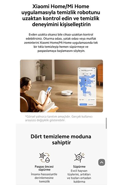 Xiaomi İstasyonlu Robot Süpürge | Halı Tanıma & Mop Kaldırma | Hepa Filtre | Olağanüstü Performans-Hediyeli