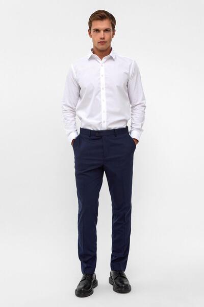 SÜVARİ Lacivert Slim Fit Düz Pantolon