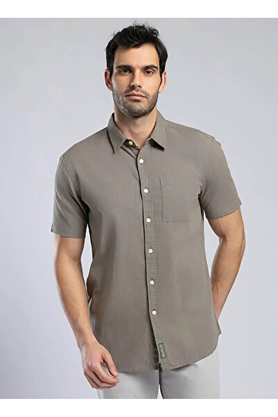 Lee Cooper Ανδρικό πουκάμισο Regular Fit Khaki 252 LCM 241018 DESOLA KHAKI
