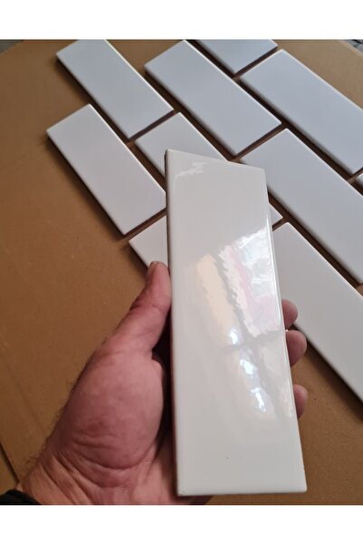 Armada Çini 7x21 Cm Düz Beyaz Çini Seramik