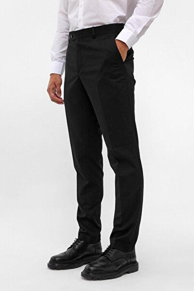 SÜVARİ Siyah Slim Fit Düz Pantolon