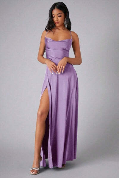 StreetWear Outlet Rochie Dama, Satin, Eleganta, Cu Bretele Incrucisate