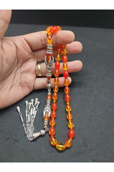 İskeçe Exclusive Zeyn Masterpiece Imame Silver Nakkaş Claw Model Squeeze Amber Certified 8394