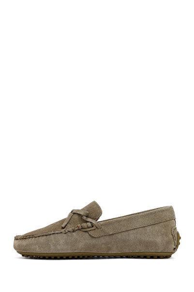 Derimod Men's Khaki Suede Leather Loafer 25Sfd633110