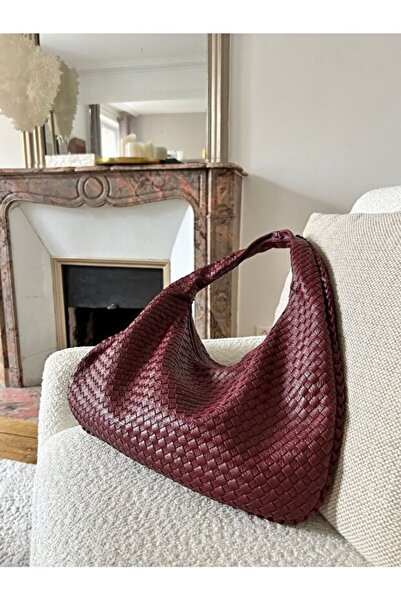 Rivina Geantă de umăr și tote pentru femei, cu detalii tricotate, de dimensiu...