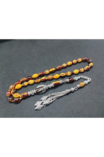 İskeçe Exclusive Zeyn Masterpiece Imame Silver Nakkaş Claw Model Squeeze Amber Certified 8400