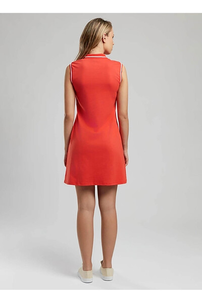 Lee Cooper Polo Neck Printed Red Standard Women's Dress 252 Lcf 244003 Trista Red