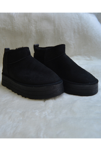 M Miel Kadın Kalın Taban Ultra Mini Süet Bot Kışlık Bot & bootie