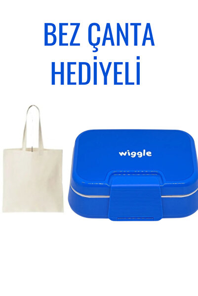 WİGGLE 1030ml Lunchbox New Collection Single Layer 2 Compartment Stainless Steel Lunch Box - with Cloth Bag as a Gift