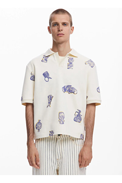 Desigual Normal Bel Regular Fit Beyaz Erkek Chino Pantolon 25SMPW12_PANT_LILIS