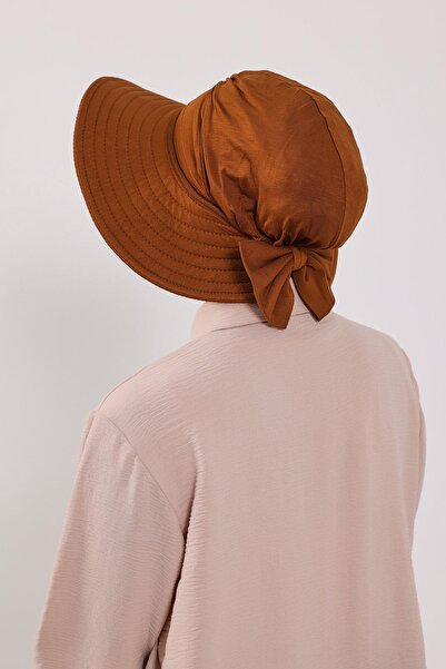 Aisha's Design Combed Cotton Bonnet Turban with Detachable Bow on the Back, S-4, Tile