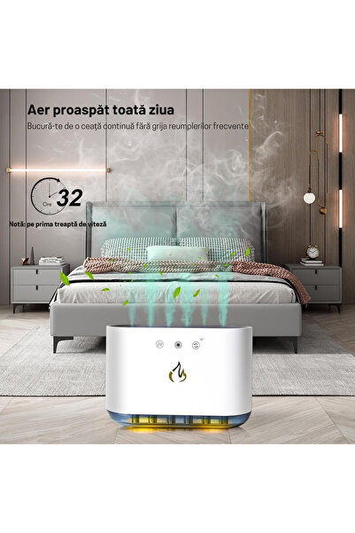 G-Merc Umidificator Aer Ultrasonic Aromaterapie G-Merc®, 900 ml, Ultra Silențios, LED 7 Culori