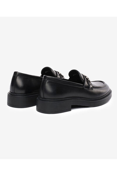 Greyder Kadın Siyah Hakiki Deri Loafer Ayakkabı 5K2CA35310
