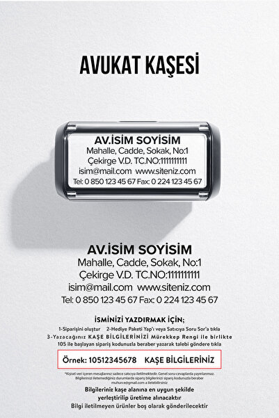 MÜHÜRCE Avukat Kaşesi, Hukuk Bürosu Kaşesi, İsme Özel, Pratik ve Şık Tasarım