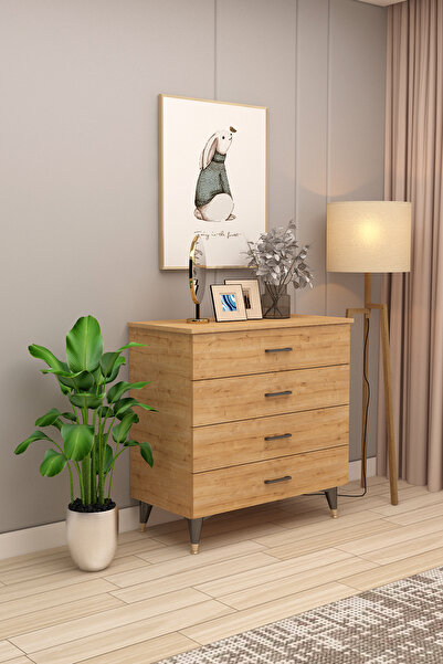 asratrend Asra Trend %100 MDFLAM 4 ÇEKMECELİ ŞİFONYER 90cm