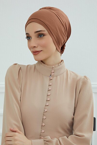 Aisha's Design Χτενισμένο βαμβακερό καπέλο, B-53, Σκούρο καφέ