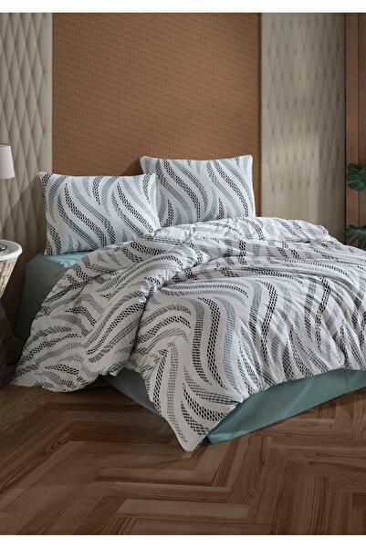 Taç Esenti Gray Crystal Double Ranforce Duvet Cover Set