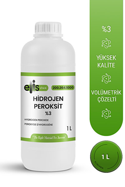 elischem Hidrojen Peroksit %3 (Katalaz Ayıracı) 1 Litre