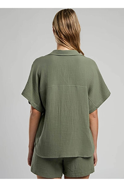 Lee Cooper Comfortable Classic Collar Plain Khaki Women's Shirt 252 Lcf 241001 Kierra Khaki