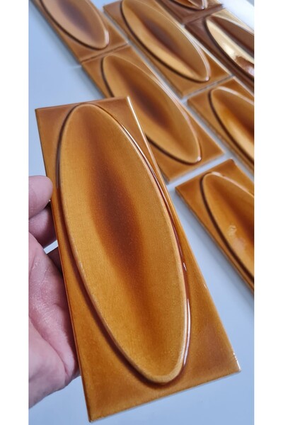 Armada Çini 7x21 Cm Elips Karamel Çini Seramik