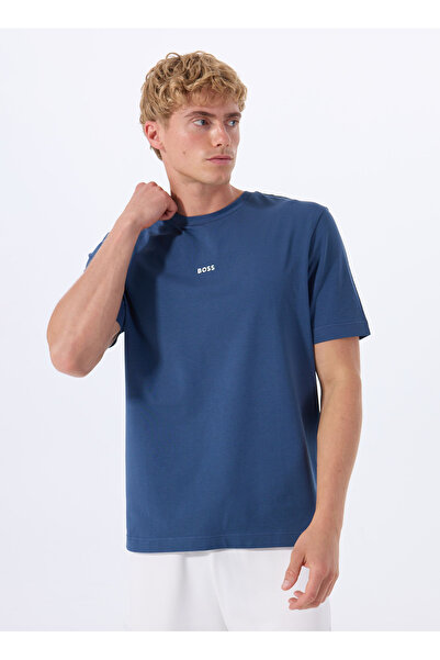 BOSS Bisiklet Yaka Koyu Mavi Erkek T-Shirt TChup