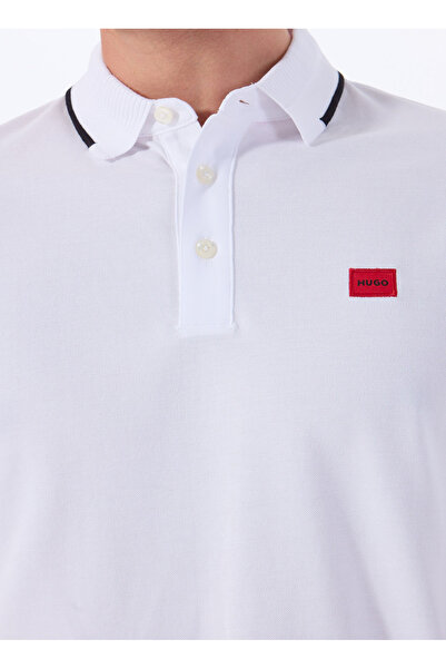 HUGO Plain White Men's Polo T-Shirt 50490775_Deresino232 10231467 01