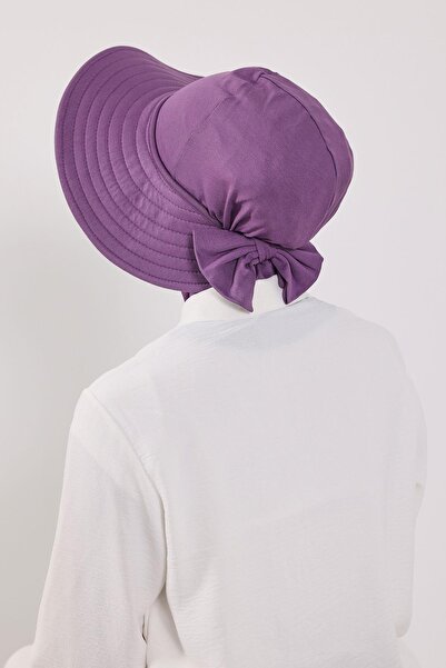 Aisha's Design Ninja Bone Turban with Detachable Bow on the Back, S-5, Purple 2