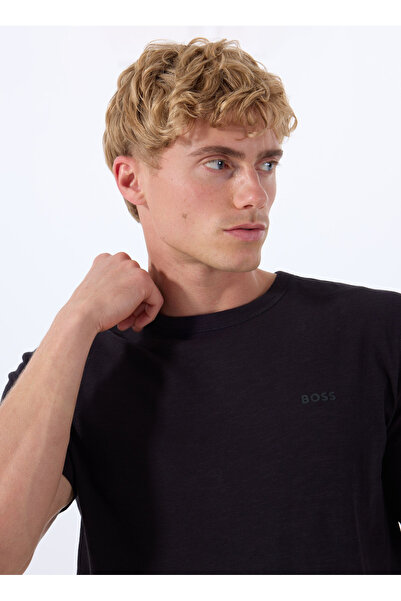 BOSS Bisiklet Yaka Siyah Erkek T-Shirt Tegood