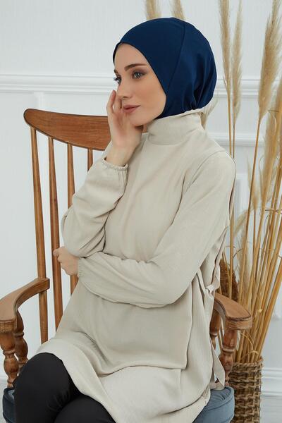 Aisha's Design Hijab Bonnet,Tb-5,Navy Blue