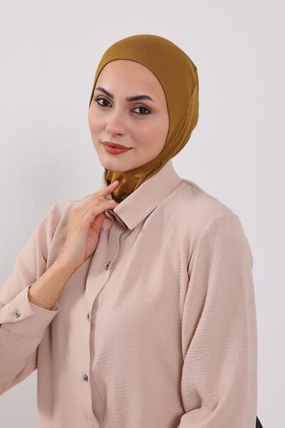 Aisha's Design Ninja Bone Turban with Detachable Bow on the Back, S-5, Dark Mustard