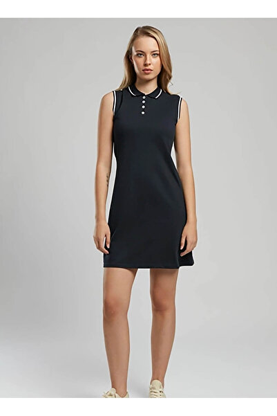 Lee Cooper Polo Yaka Baskılı Lacivert Standart Kadın Elbise 252 LCF 244003 TR...