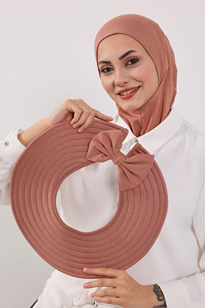 Aisha's Design Ninja Bone Turban with Detachable Bow on the Back, S-5, Cappuccino