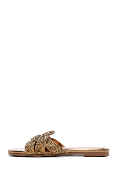 Derimod Women's Bronze Stone Slippers Model No: 25Sfe 490814