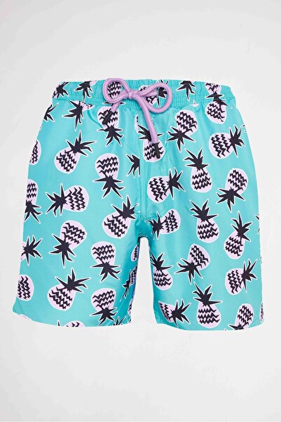 Tudors شورت سباحة منقوش سريع الجفاف للرجال ذو مقاس قياسي